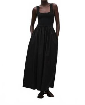 NEW MATTEAU knit and cotton dress in black